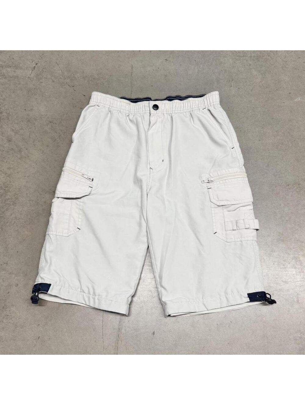 Vintage Urban Pipeline Cargo Shorts Mens Large Cream Baggy Utility Skate Y2K